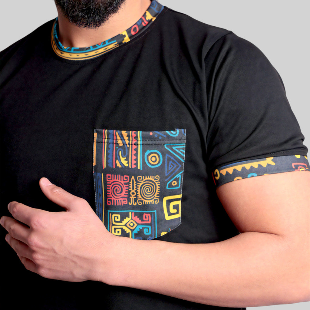 Colorful Trendy Set – Shirt & Pants Co-ords (Black & Multi)