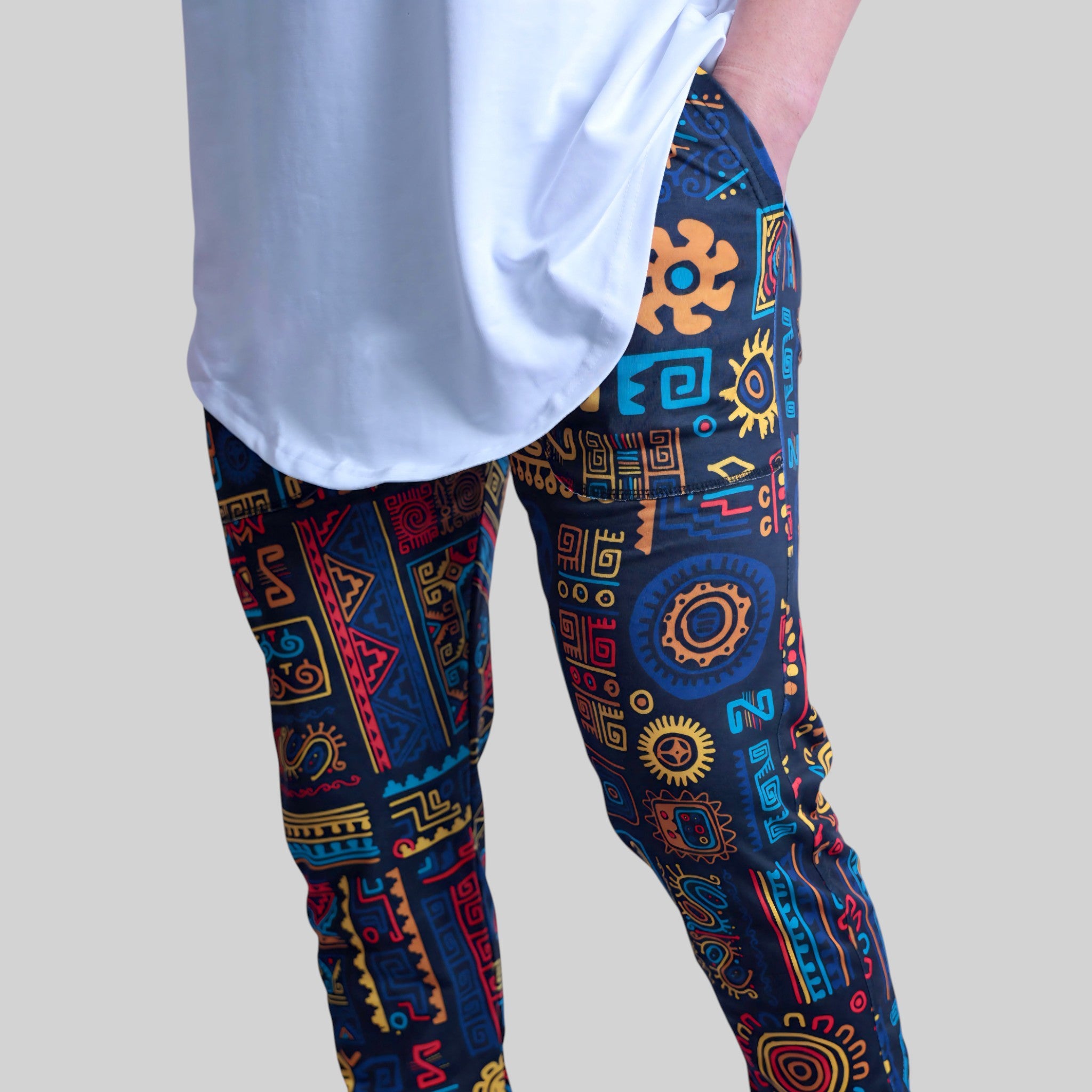 Colorful Trendy Set – Shirt & Pants Co-ords (White & Multi)