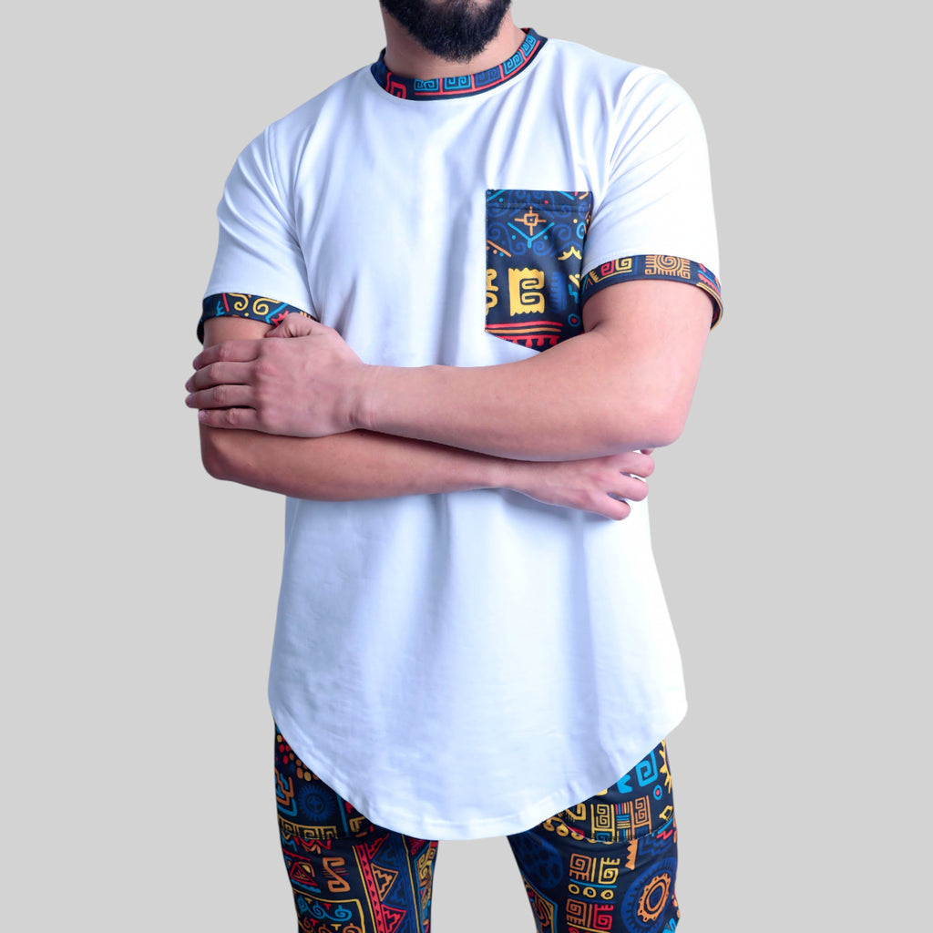 Colorful Trendy Set – Shirt & Pants Co-ords (White & Multi)
