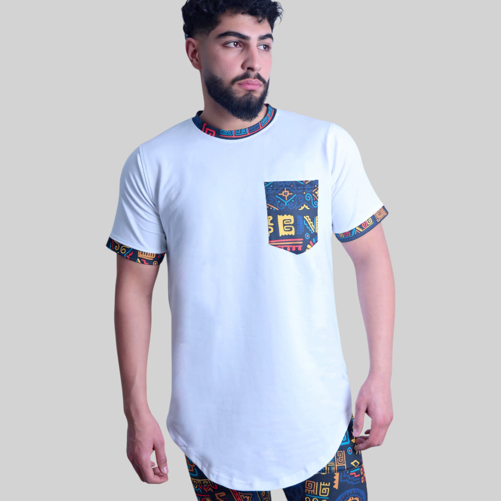 Colorful Trendy Set – Shirt & Pants Co-ords (White & Multi)