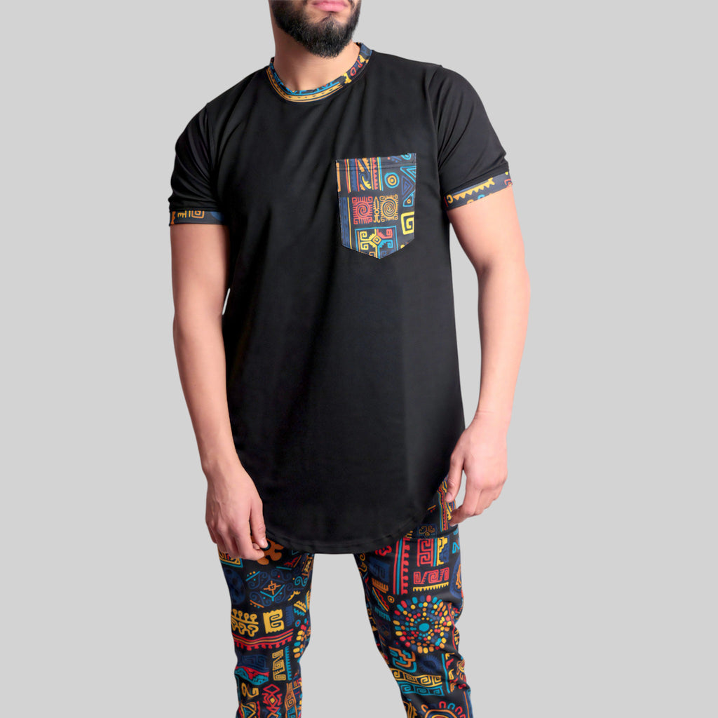 Colorful Trendy Set – Shirt & Pants Co-ords (Black & Multi)