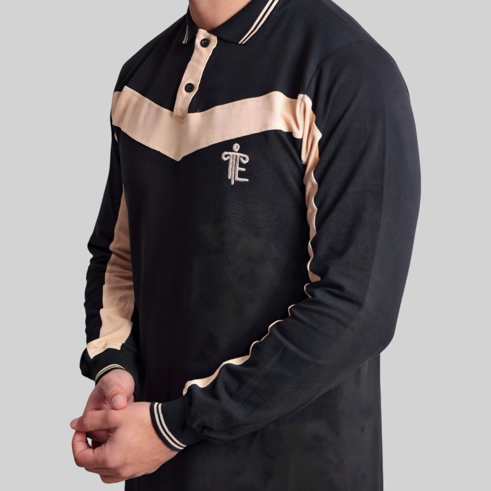 Polo Abaya Set – Casual Co-ords (Black & Beige)