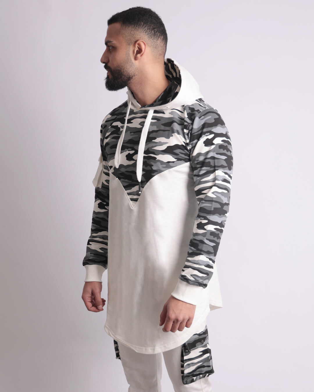 Army Track Suit hoodie & Pants Co-ords for Men (White)