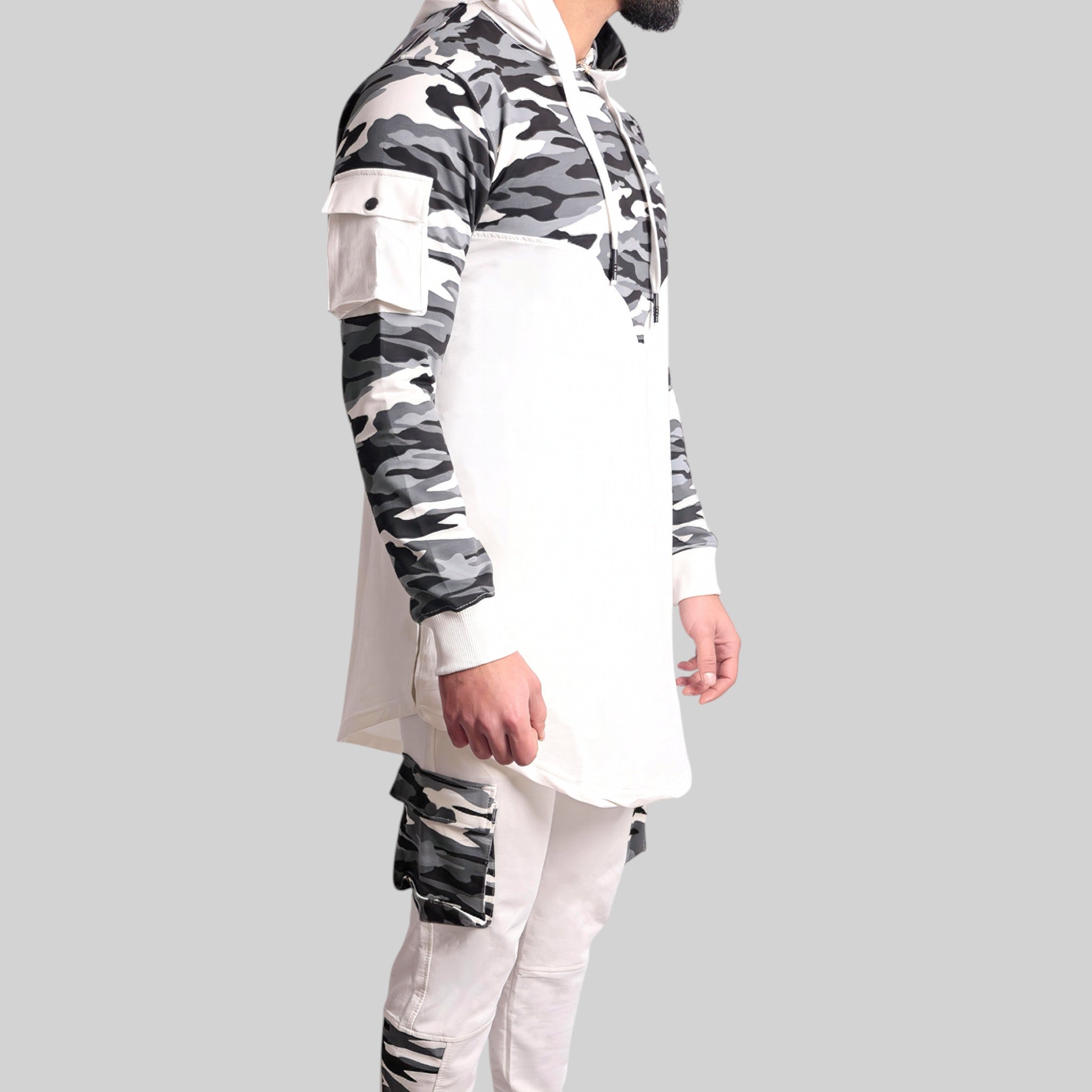 Army Track Suit – Hoodie & Pants Co-ords (White)
