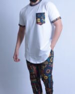 Printed Detail White T-Shirt - Image 3