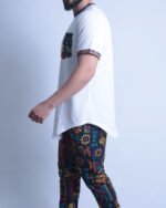 Printed Detail White T-Shirt - Image 4