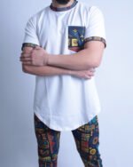 Printed Detail White T-Shirt - Image 6